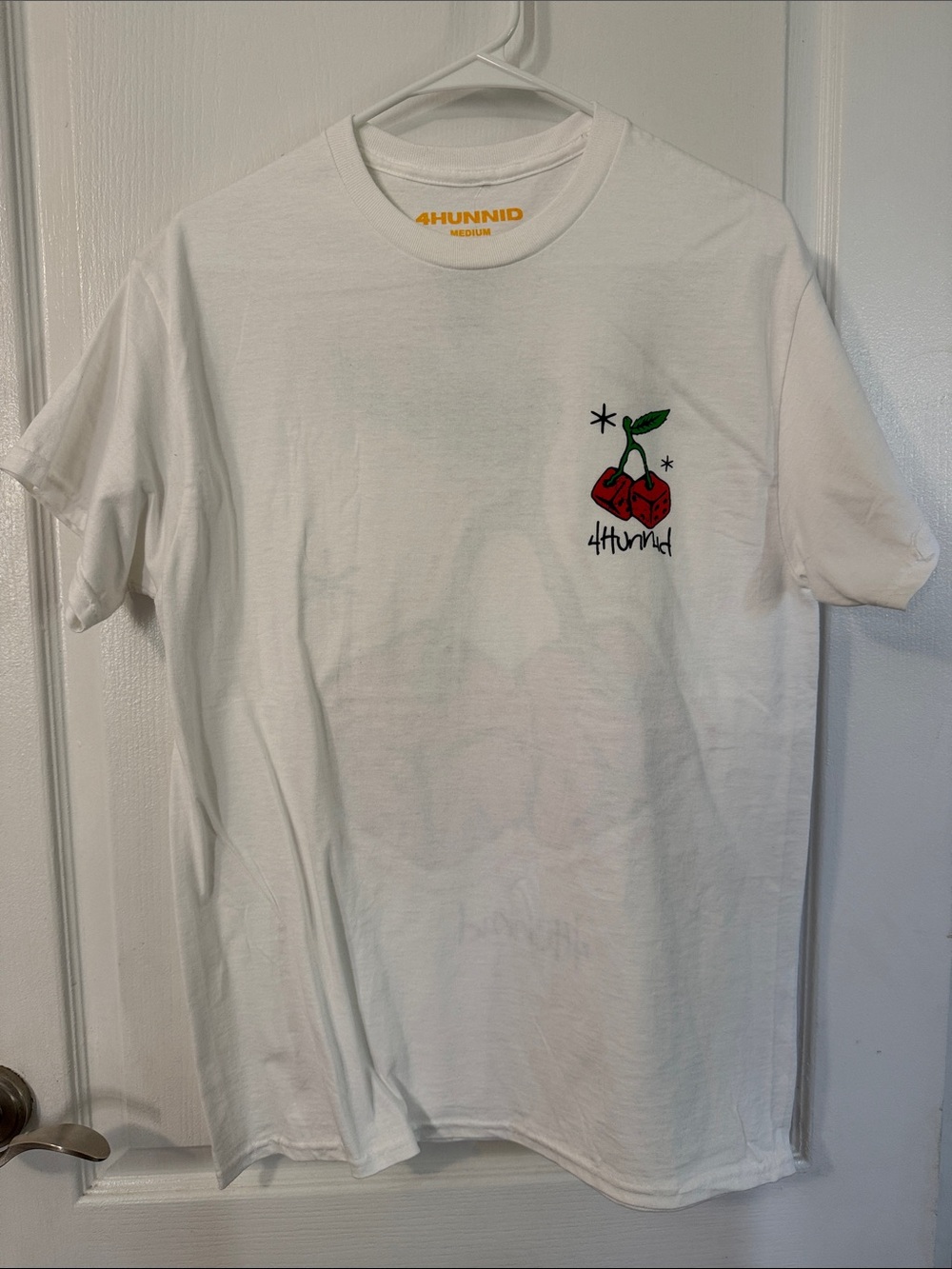 4Hunnid Men's White Cherry Graphic Tee